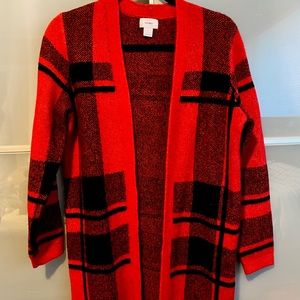Plaid long cardigan